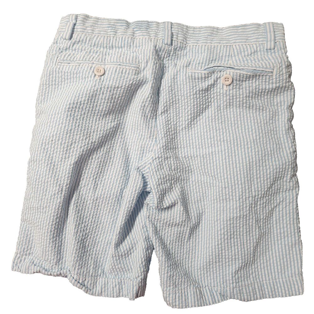 Vineyard Vines Boys Size 12 Breaker Shorts Seersucker Blue White Striped Cotton - Picture 3 of 6